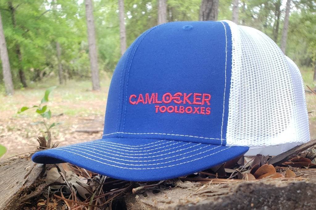 CamLocker Blue on White Hat