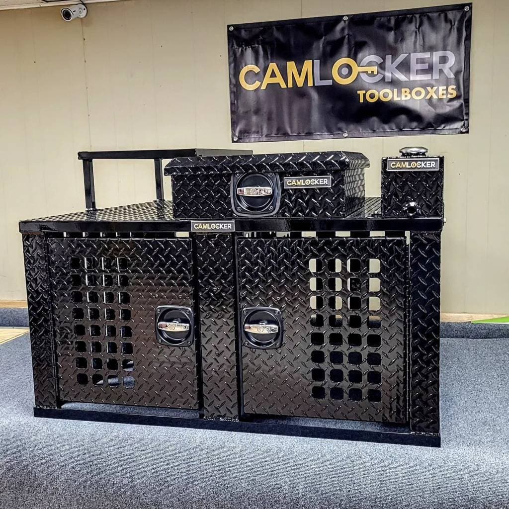 CamLocker DB48X48WTCR Dog Box  with Water Tank & Cooler Rack