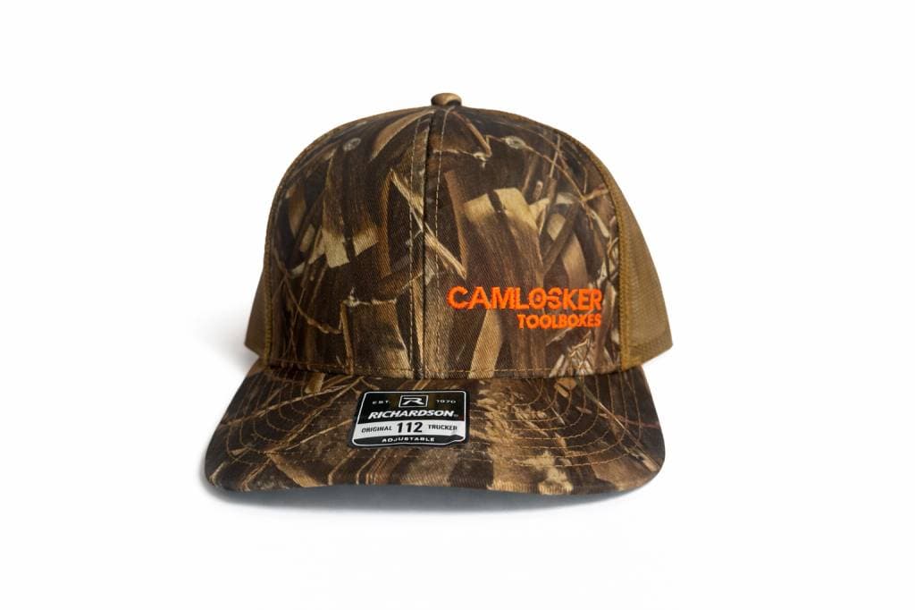 CamLocker Camo Hat with Toolboxes Logo and Brown Mesh Back